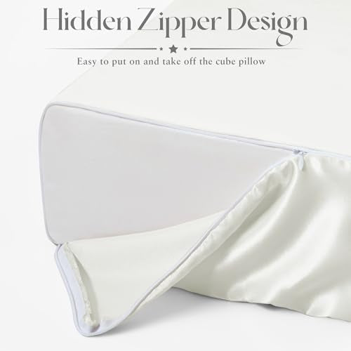 VACVELT Satin Cube Pillowcase for Side Sleepers - 24"x12"x5.5"