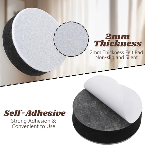 Kyuionty Self-Adhesive Furniture Risers, 2.5" Round, 0.6" Lift - 8 Pack