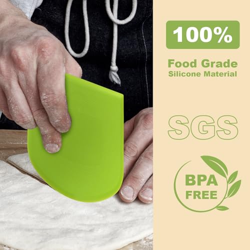 3-Piece Flexible Dough Scraper Set for Baking & Pastry Making