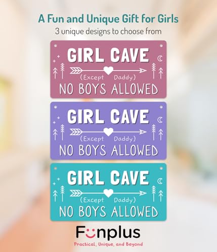 Girl Cave Sign - 12"x6" PVC Wall Decor, Girls Only Room Sign