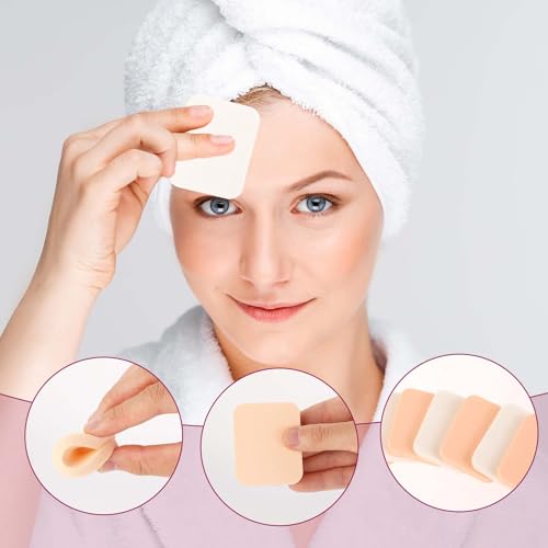 Sliverdew 12 Pcs Square Makeup Sponges Latex Foundation Puffs for Liquid Cream