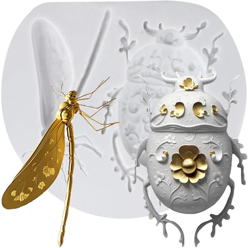 Dragonfly Beetle Silicone Fondant Mold for Cake Decoration