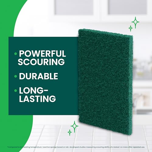 Scotch-Brite Heavy Duty Scouring Pads 8 Pack - Multi-Purpose Kitchen Scrub Sponges, Standard Variation
