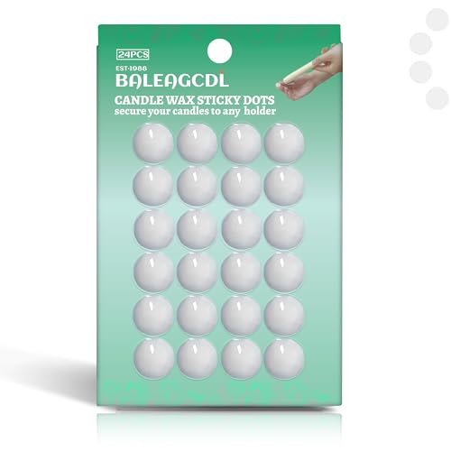 BALEAGCDL Candle Sticky Dots (CSD-WHITE) - 24 White Wax Adhesive Adapters