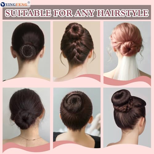YINGFENG 134-Piece Brown Hair Bun Maker Kit with Hair Nets and Pins