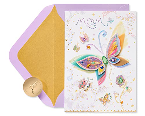 Papyrus Birthday Card for Mom Wishes From The Heart - Elegant Butterfly Design
