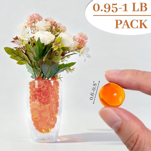 Orange Glass Marbles 0.97 lb - Decorative Vase Filler & Crafts