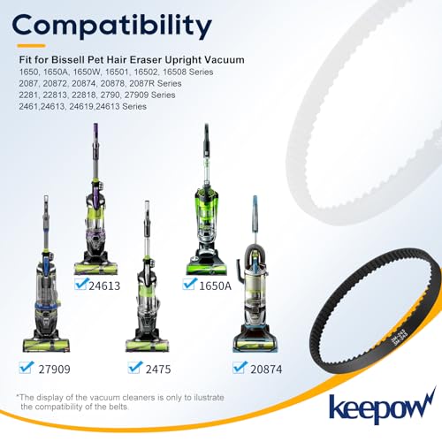 KEEPOW Replacement Belt Set for Bissell Pet Hair Eraser Vacuum