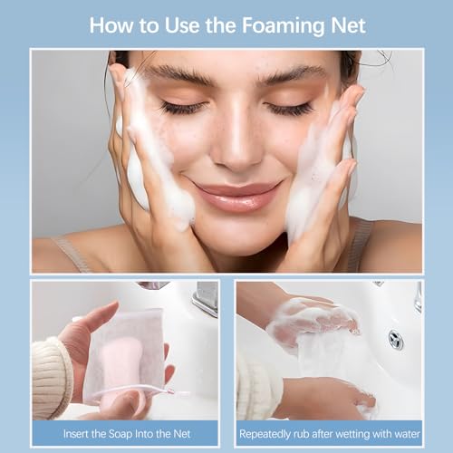 Kootinn Exfoliating Mesh Soap Pouch 10 Pack - Double Layer Foam Net