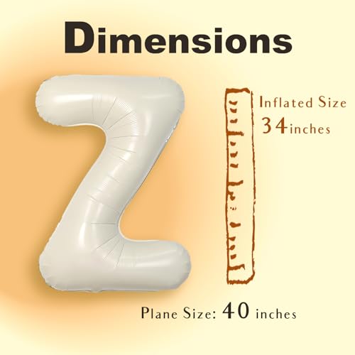40 Inch Cream Z Letter Balloon | Jumbo Mylar Foil for Parties