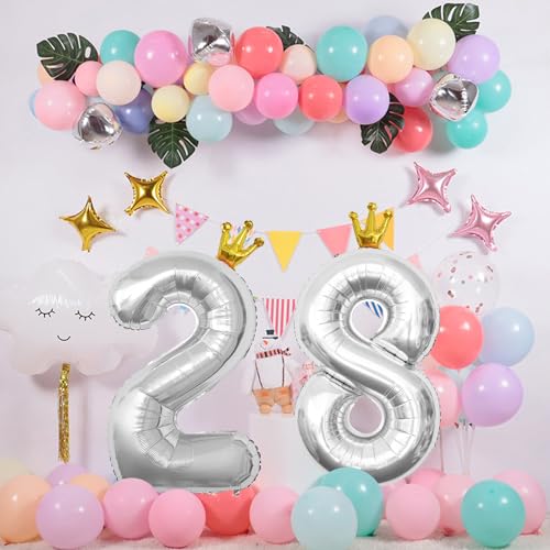 40 Inch Silver 18 Crown Balloon Set for Birthday & Wedding