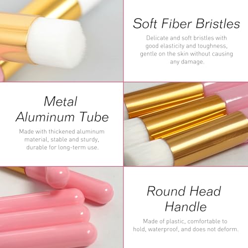 6-Piece Pink Lash Shampoo and Blackhead Removal Cleaning Brushes