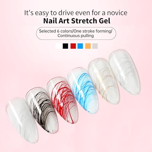 Finger Secret White Spider Nail Gel Kit - 20g Elastic Drawing Line Paint with Brush