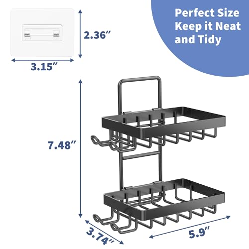 Moforoco Wall-Mounted Soap Holder - Stainless Steel with Hooks