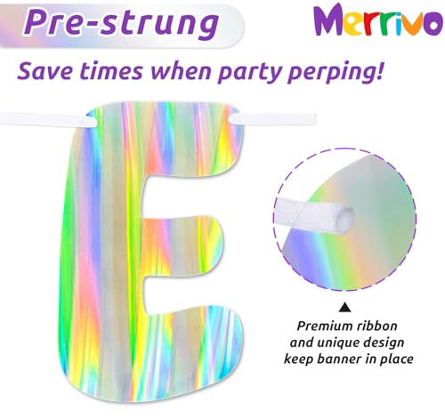 Iridescent Welcome Back Banner - Pre-Strung Holographic Decor