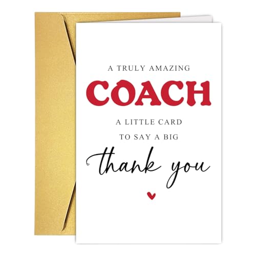 Coach Appreciation Thank You Card - End of Season Sports Coach Gift
