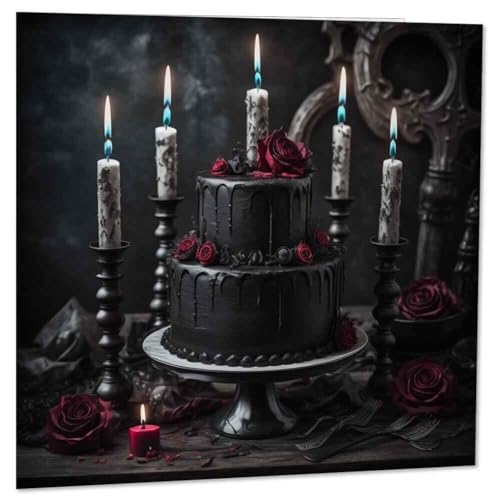 Purple Fox Gothic Wedding & Birthday Cake Card - 145mm