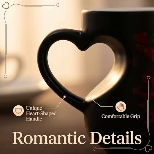 Heart Shaped Color Changing Mug - Heat-Activated Ceramic Coffee Tea Cup