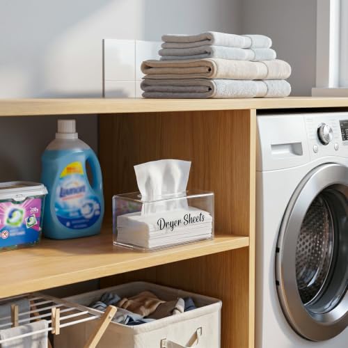 VOTLEVT Clear Dryer Sheet Holder & Tissue Dispenser for Laundry Room