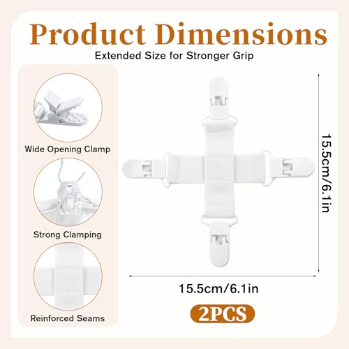 2-Pack Bed Sheet Detangler Clips for Washer & Dryer - Reduce Wrinkles