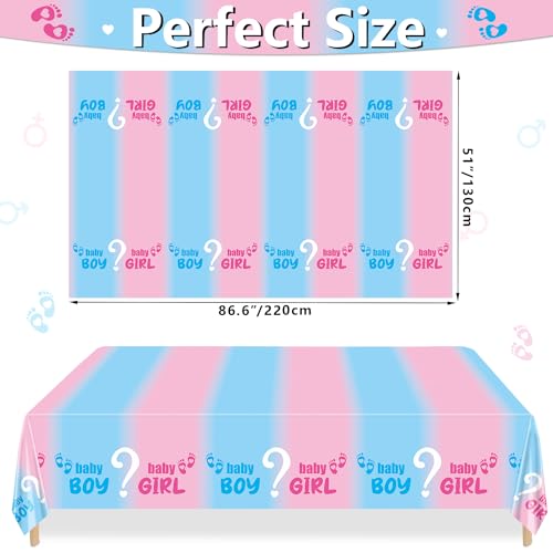 2-Pack Gender Reveal Tablecloths - Pink & Blue Baby Shower Decor