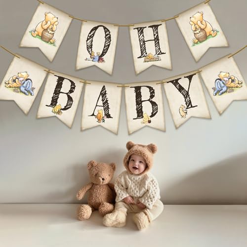 Winnie Oh Baby Banner - Classic Baby Shower Decorations