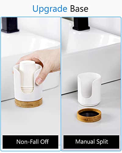 Viosuniu Ceramic Bathroom Mouthwash Cup Holder - White, 3 oz Dispenser