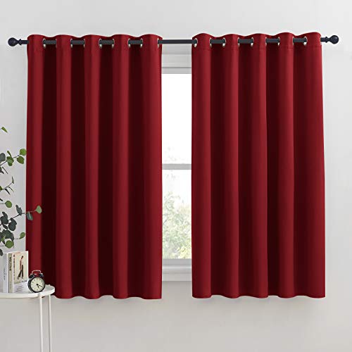 NICETOWN Burgundy Red Blackout Curtains - Thermal Insulated Drapes, 70"x63" (Pack of 2)