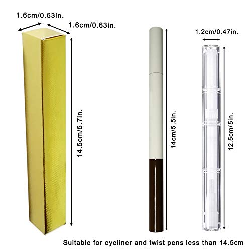 50 Pack Golden Cardboard Eyeliner and Nail Oil Pen Boxes