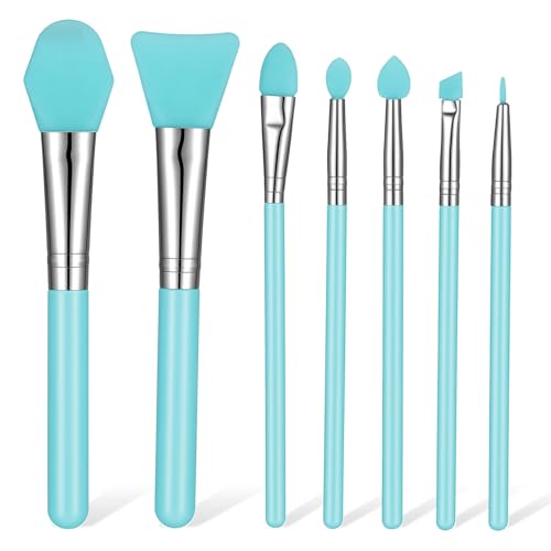Macuezu 7-Piece Silicone Brush Set for Resin Art and Makeup Application