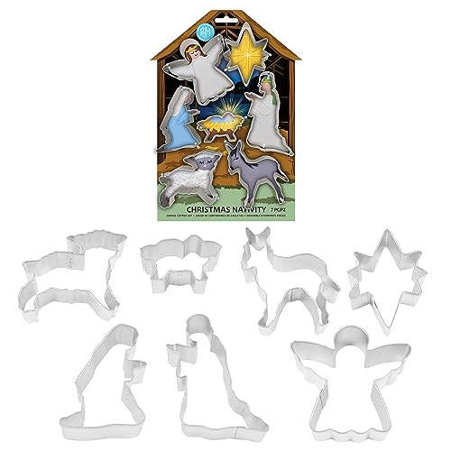 Nativity Scene Cookie Cutter Set - 7-Piece Christmas Baking Tools for Holiday Cookies