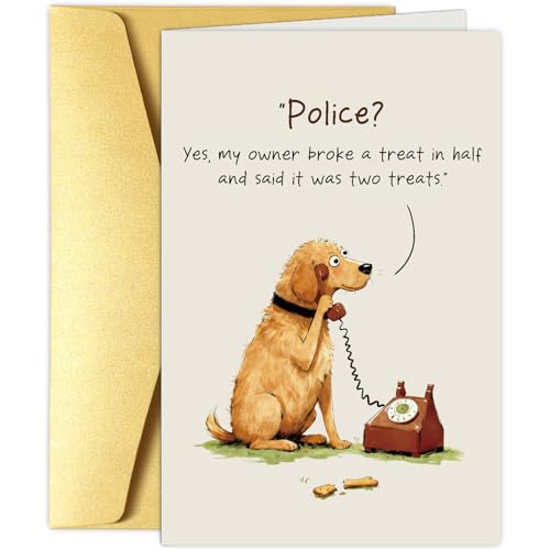 Funny Dog Birthday Card for Dog Lovers - 5.3x8 inches