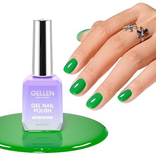 GELLEN Green Gel Nail Polish - 18ml High Pigment Soak Off UV/LED Polish