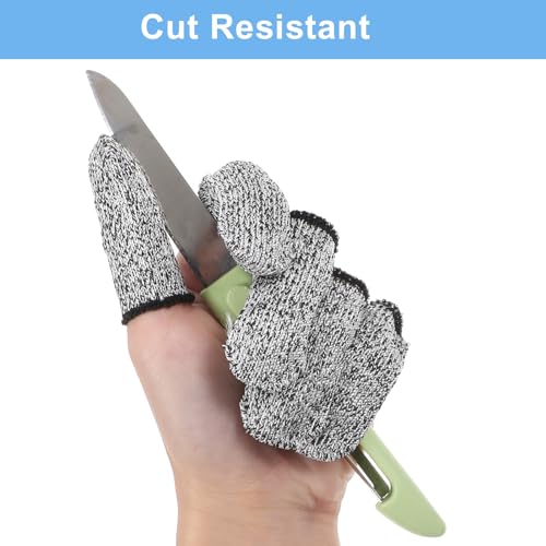 60 Pcs Breathable Cut Resistant Finger Cots Reusable Durable Non Slip Finger Thumb Protector Fingertip Covers Cut Resistant Fingertip Protectors for Kitchen Food Cutting Sculpture Work Supplies