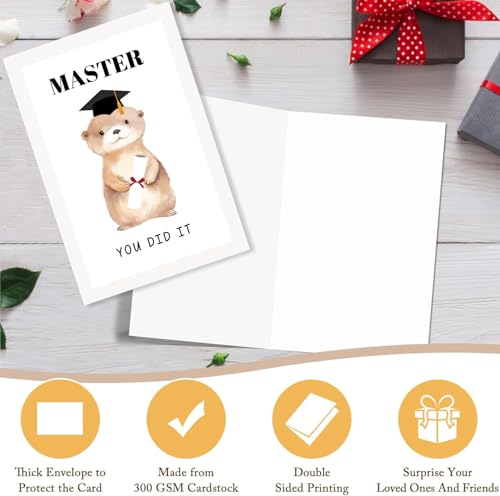 Funny Otter Graduation Card for Master's Degree - 8x5.3in