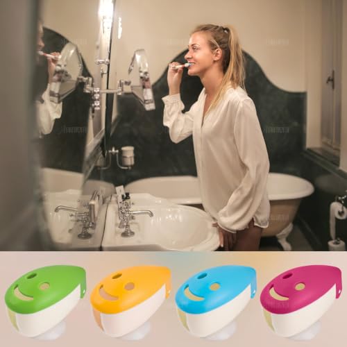AUEAR Portable Toothbrush Head Cover with Suction Cup - 12 Pack, 4 Colors
