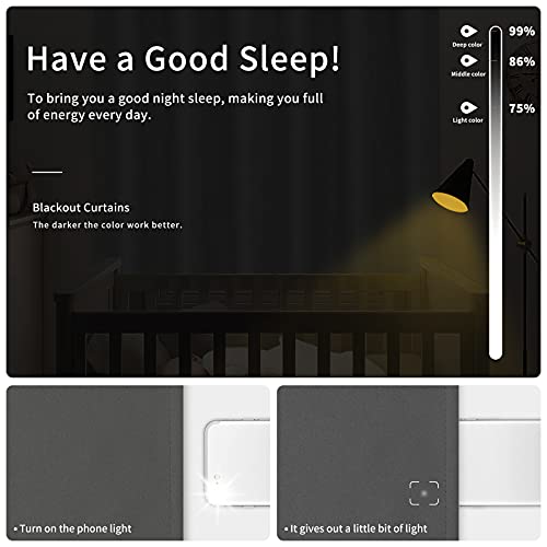 Easy-Going Thermal Blackout Curtains 42x84 Inch Grey, 2-Panel Set
