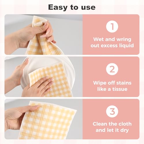 wlich Swedish Dishcloths 5-Pack - Reusable Plant-Based Kitchen Towels with Clips