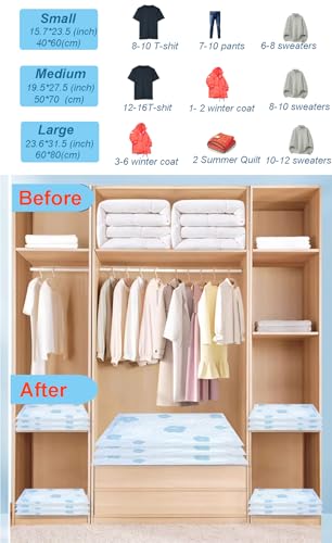 9 Pack Vacuum Storage Bags for Clothing - Space Saver & Compression