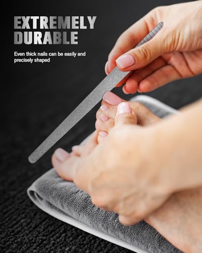 FERYES Stainless Steel Double-Sided Nail File with Anti-Slip Handle