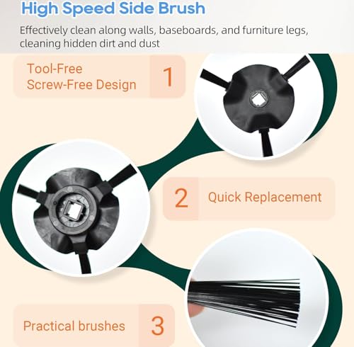 3-Pack Side Brush Replacement for Shark Matrix Robot Vacuum Cleaner