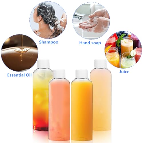 Clear Plastic Shot Bottles 3.4 Oz 100ml with Caps 4 Pack