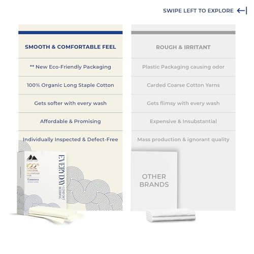 Mayfair Linen Organic Cotton Queen Pillow Cases Set of 2 - Ivory, Cool & Breathable