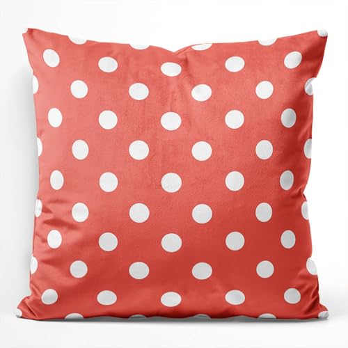 Coral Polka Dot European Pillowcase 26x26 Inch Double-Sided Cushion Cover