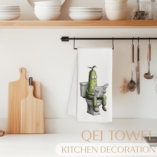 Funny Pickle Hand Towels for Bathroom | 16x24 Inch Decorative Towels