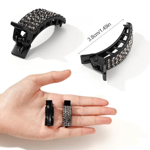 Small Rhinestone Hair Clips 10 Pack Bling Mini Crystal Hair Claw Clips