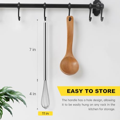 NileHome Mini Stainless Steel Whisk Set - 5 & 7 Inch Kitchen Whisks