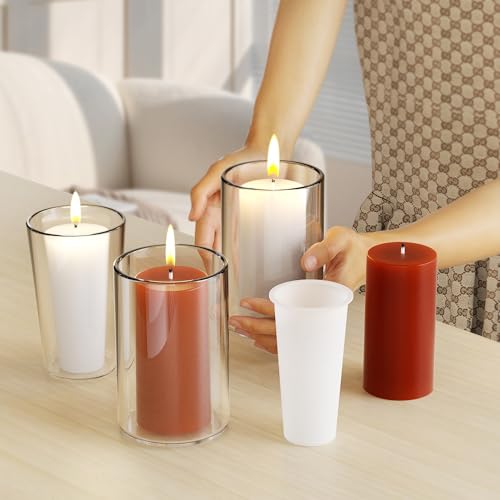 Silicone Cylinder Candle Mold Set - 3" x 6" - 2 Pieces for Resin and Soap Making