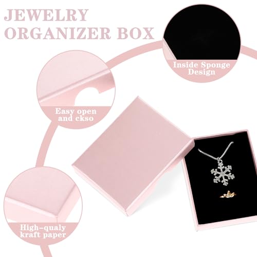 DIVINA VITAE Small Pink Jewelry Gift Boxes with Lids - 2 Pack