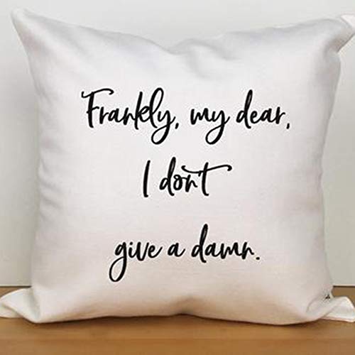 FaceYee 18x18 Inch Funny Gone with the Wind Throw Pillow Cover - Cotton Linen Square Cushion Cover for Home & Couch Decor - Pack of 1